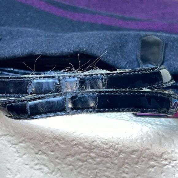 Coach Signature Wool Striped North South Charcoal Berry/Gray Tote - Picture 11 of 11